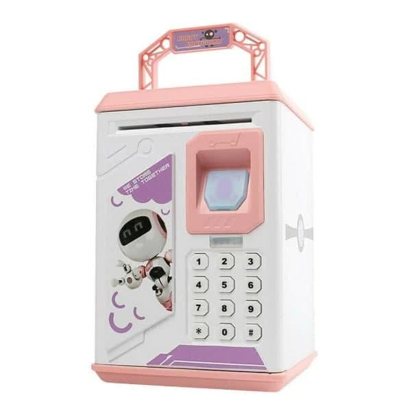 Копилка-сейф детская Money Box с отпечатком пальца и кодовым замком (pr000321-pink)