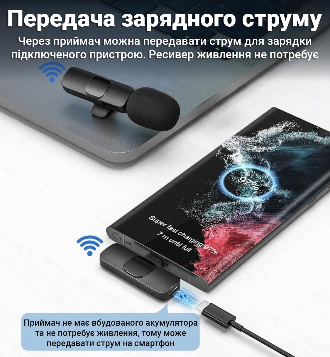 Микрофон беспроводной петличный с Type-C Savetek P27 для смартфона/ноутбука/планшета 2,4 ГГц - фото 13