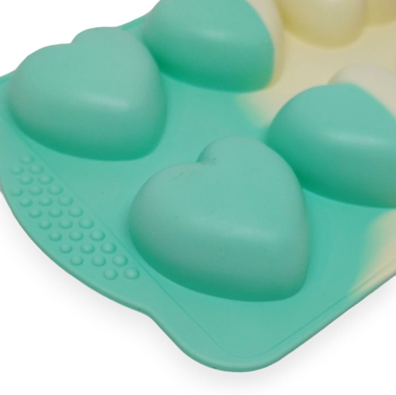 Форма силиконовая Сердечка 8в1 для евродесертов и минибисквитов Разноцветный (203791) - фото 4