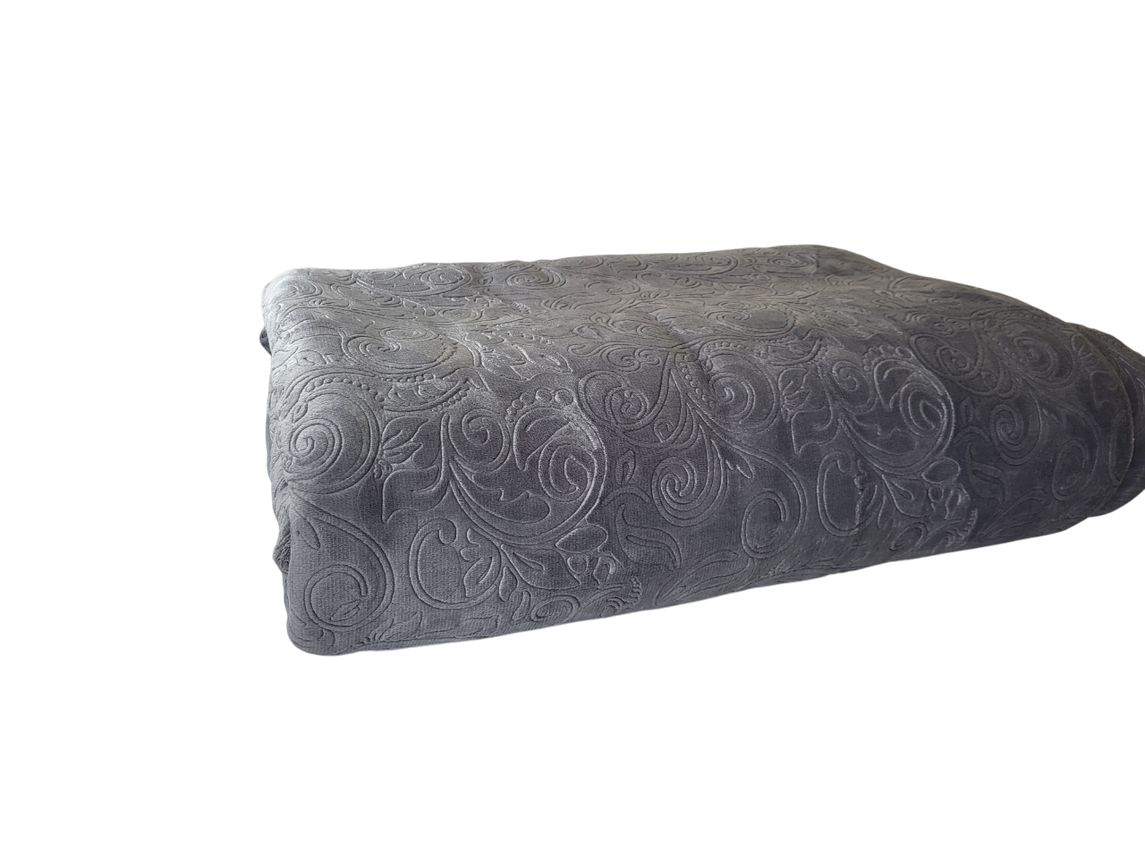 Плед из велсофта с рисунком 200х220 см Серый (23778013) - фото 4