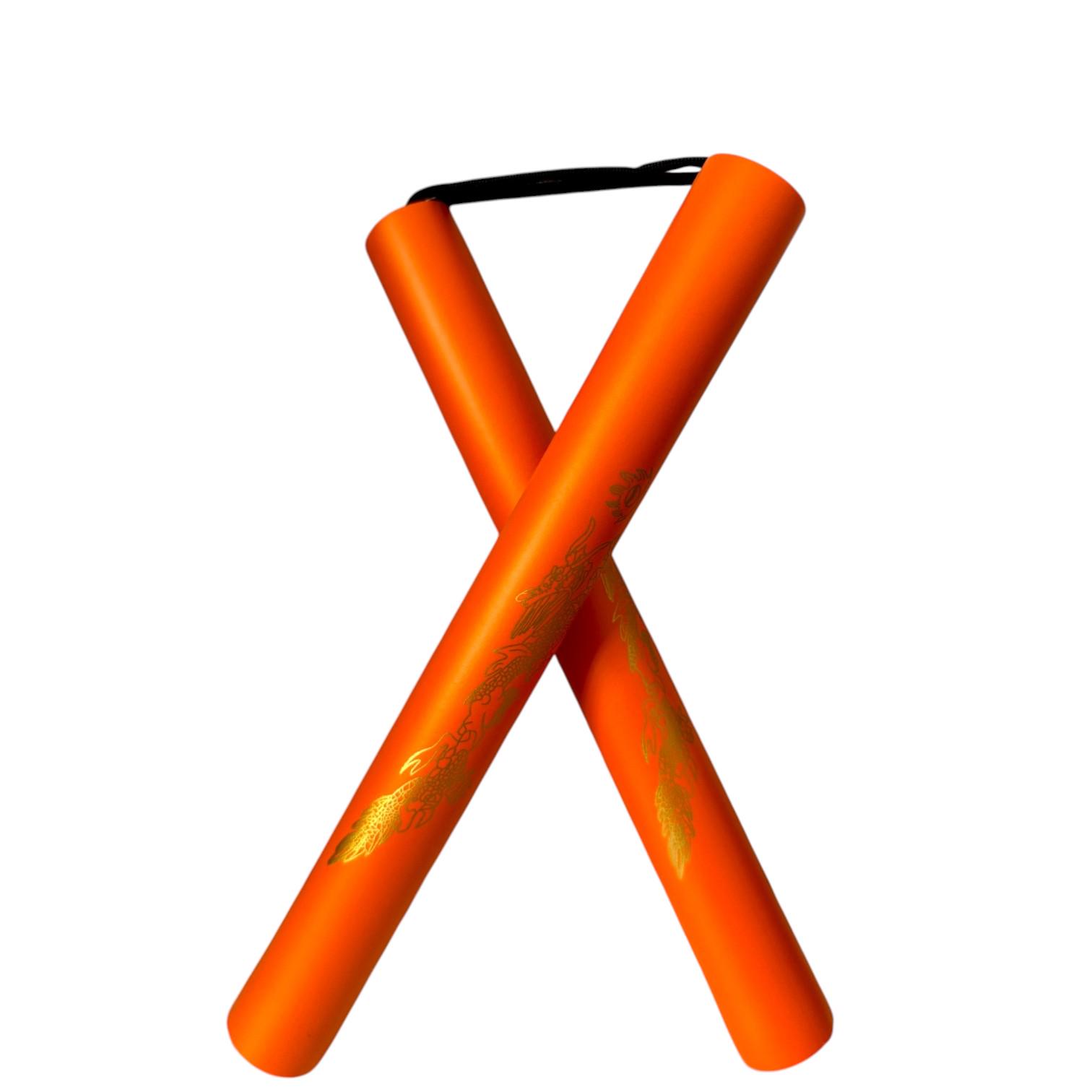 Нунчаки тренировочные со шнуром GDragon с неопреновым покрытием из пластика Оранжевый (3_4_0_9) - фото 1 Нунчаки тренировочные со шнуром GDragon с неопреновым покрытием из пластика Оранжевый (3_4_0_9) - фото 1