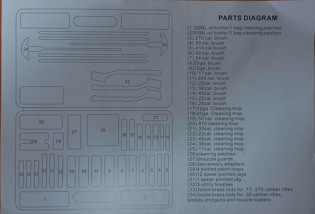 Набір для чищення зброї універсальний 58 од. - фото 4 Набір для чищення зброї універсальний 58 од. - фото 4