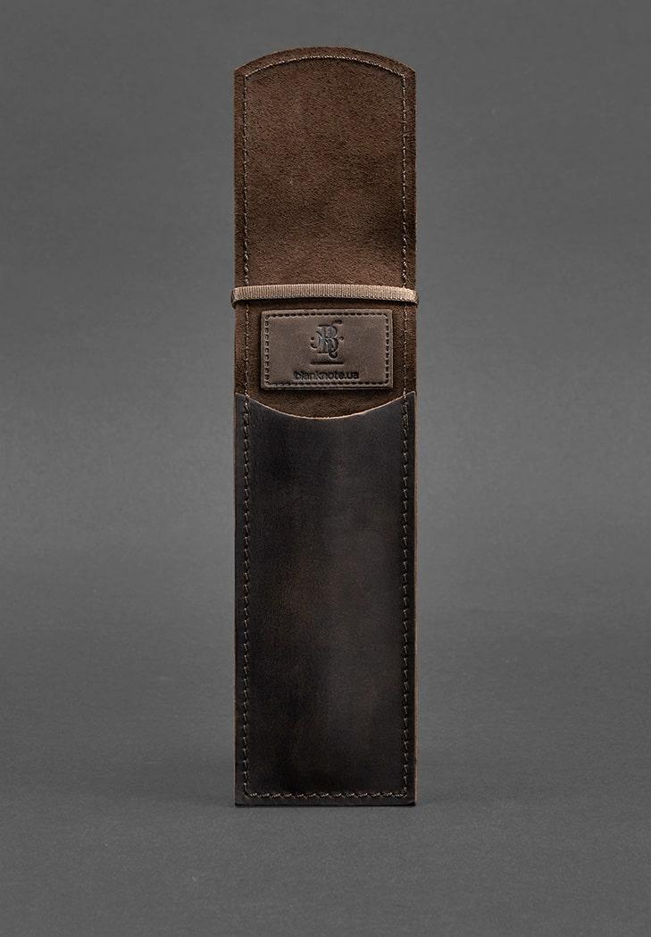 Чехол кожаный для ручек 1.0 Crazy Horse Темно-коричневый (A-026083) - фото 2 Чехол кожаный для ручек 1.0 Crazy Horse Темно-коричневый (A-026083) - фото 2