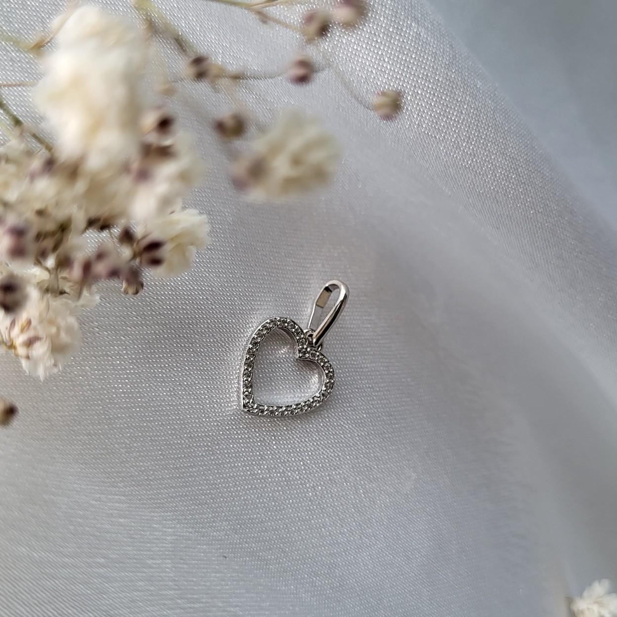 Підвіс Серце з Камінням зі срібла 925 проба 0,70 г (3089р)
