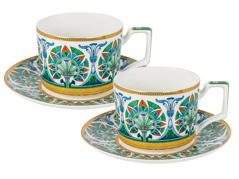 Набор чайных чашек Lefard Velazza фарфоровых с блюдцем на 2 персоны 250 мл (922-108)