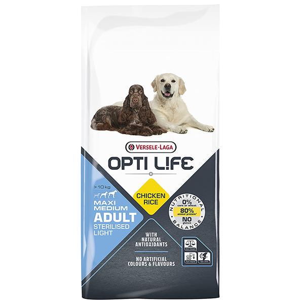 Корм сухой Opti Life Sterilised Light Medium & Maxi для стерилизованных средних и крупных собак 12,5 кг