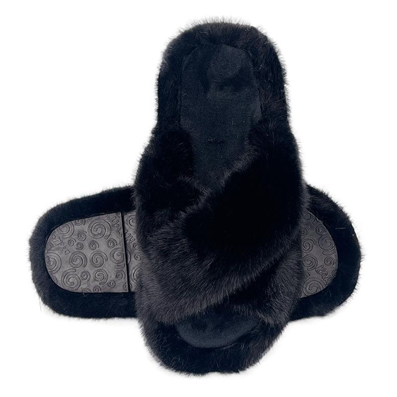 Домашние тапочки женские меховые 80177-1 р. 39-40/25-25,5 см Черный
