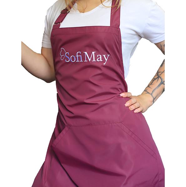Фартух косметолога Sofi May з кишенею Бордовий - фото 2 Фартух косметолога Sofi May з кишенею Бордовий - фото 2