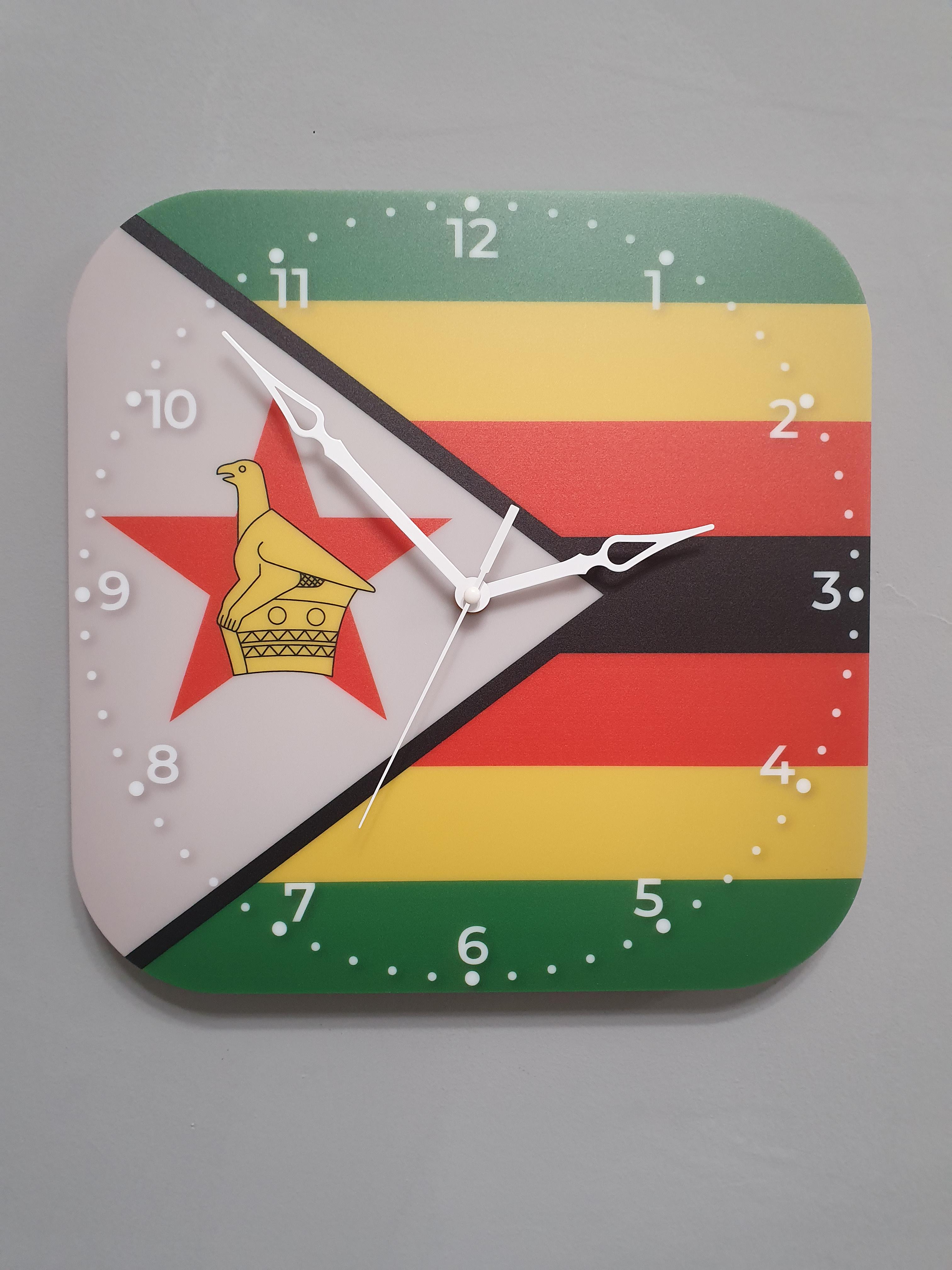 Часы настенные флаг Зимбабве (3825)