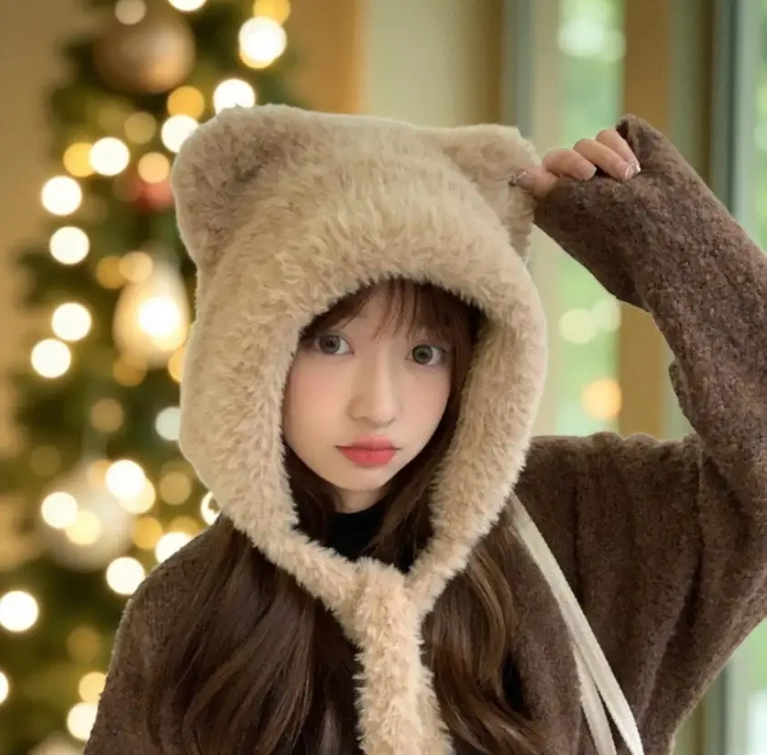 Шапка-ушанка женская меховая One Size Бежевый (30231086)