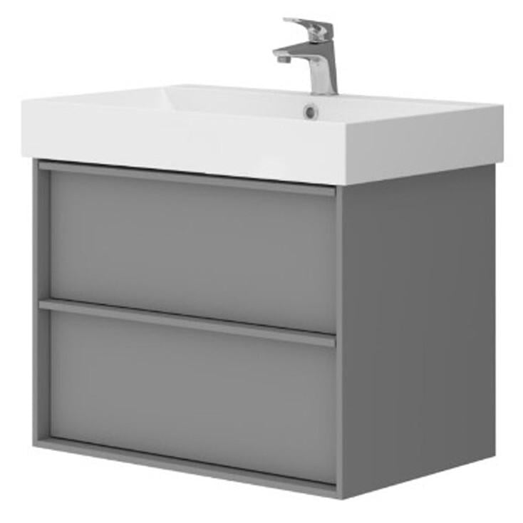 Тумба с умывальником подвесная Devit Quadra 083070G 70,4x60,3x45 см Серый (176320)