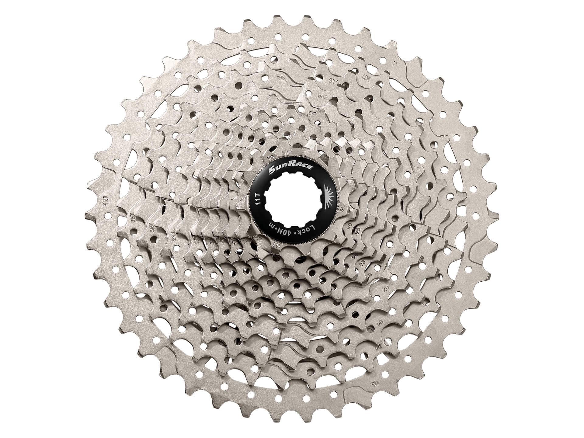 Кассета 11-k 11-42T SUN RACE MS7 MTB стальной паук Metallic Silver