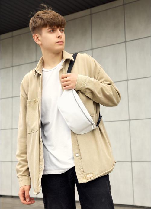 Поясная мужская сумка Sambag экокожа водоотталкивающая Белый (2618898872) - фото 7