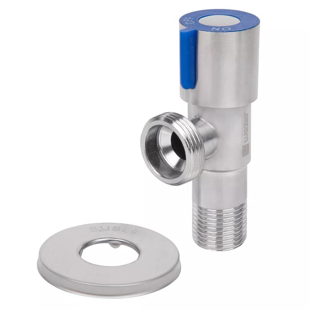 Кран кульовий побутовий Wezer SOL22B-18-BLUE 1/2"x3/4" зв-зв кутовий (237285)