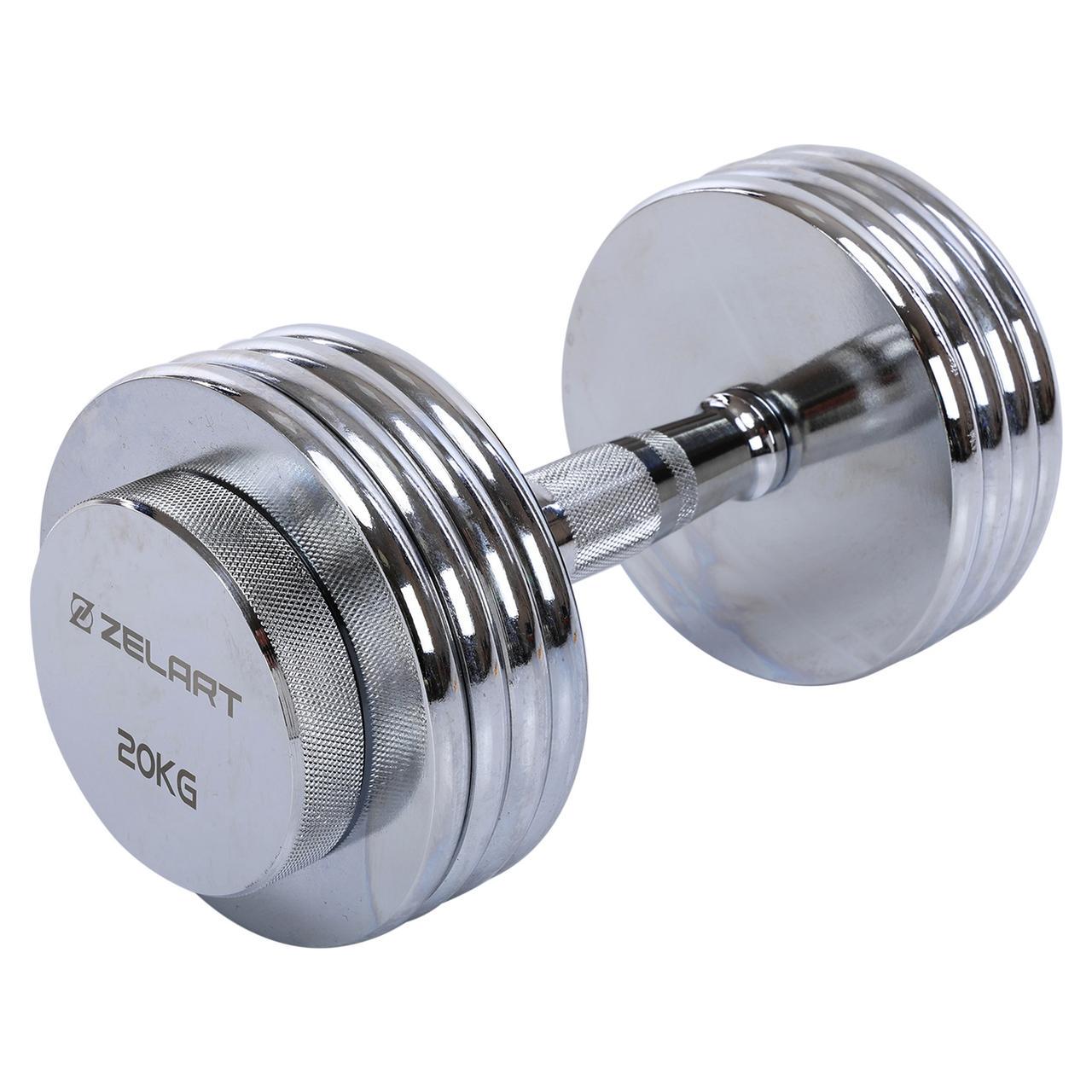 Гантель разборная Zelart TA-5451-20 MD2308 стальная хромированная 20 кг (2532856783)
