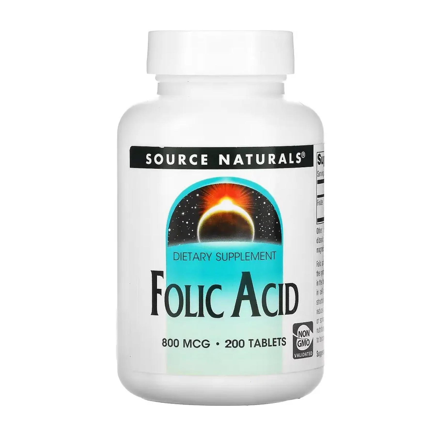 Фолиевая кислота Source Naturals Folic Acid 800 mcg 200 таблеток (30076)