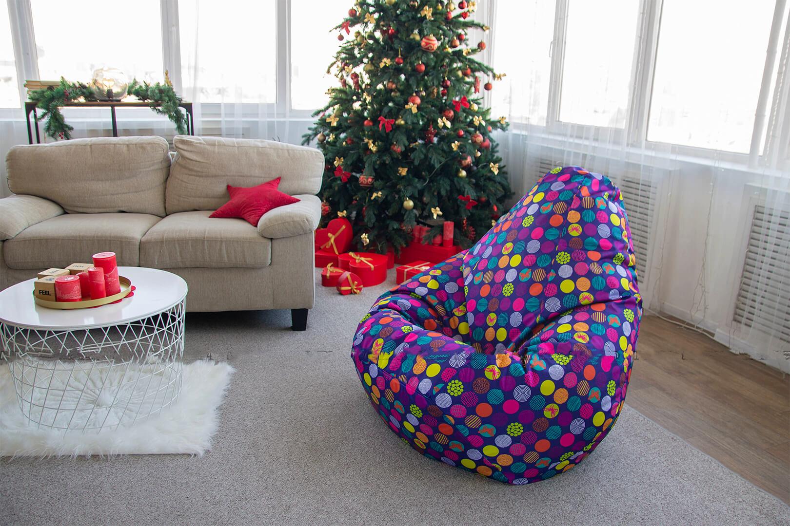 Крісло безкаркасне Шарики 90х65 см (6974697474-Т) Різнокольоровий - фото 2 Крісло безкаркасне Шарики 90х65 см (6974697474-Т) Різнокольоровий - фото 2