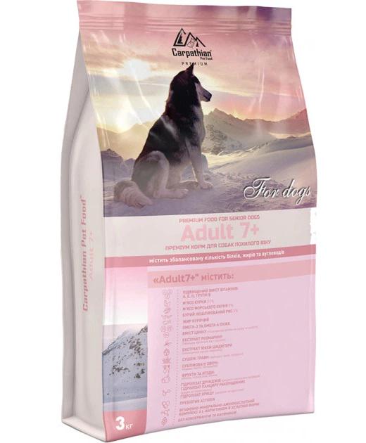 Корм сухий для літніх собак від 7 років Carpathian Pet Food з куркою/морським окунем та рисом 3 кг (2856007739)