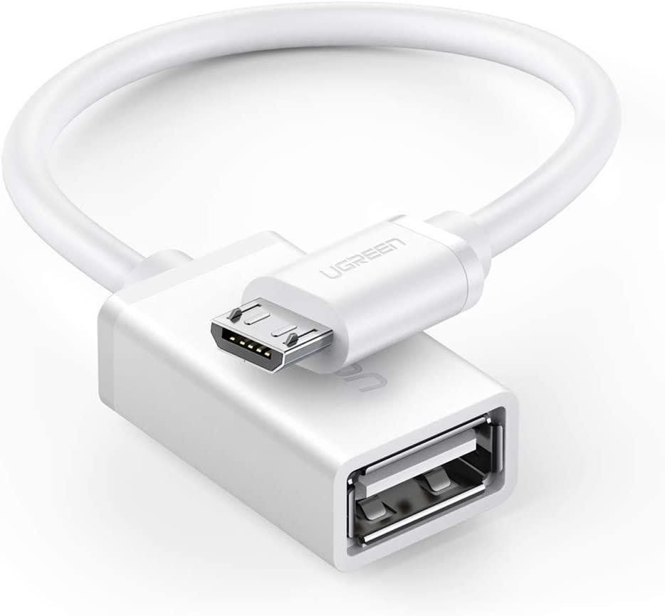 Кабель-адаптер Ugreen Micro USB OTG 10 см White (US133)
