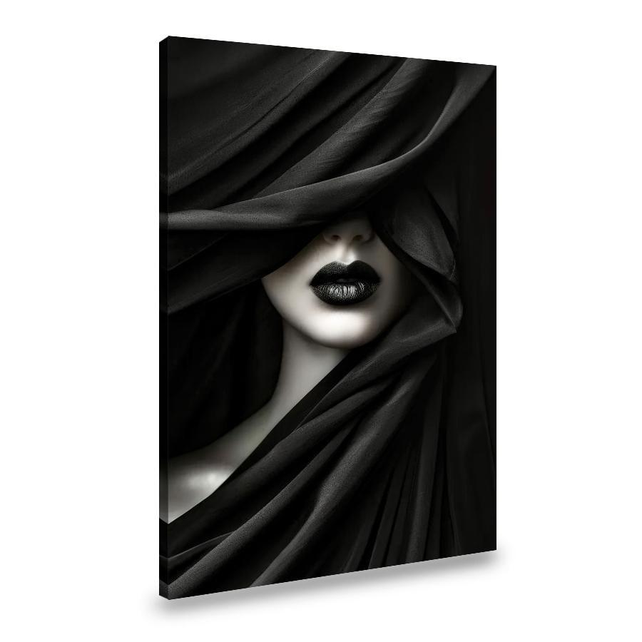 Картина на холсте Девушка в черной вуали 80x54 см (82VP_L)