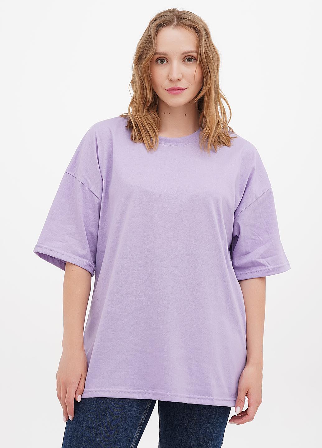 Футболка жіноча Hibrand оверсайз Лавандовий (Wm108)