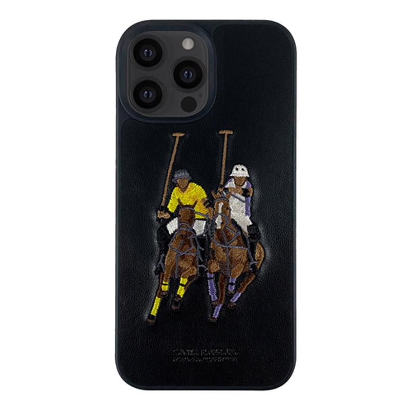 Кожаный чехол для iPhone 13 Pro Max Santa Barbara Polo Jockey Черный