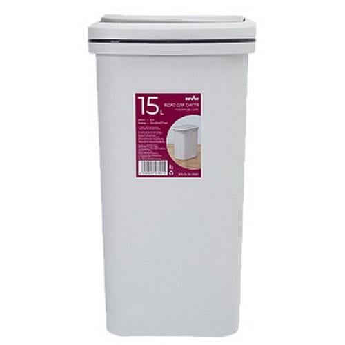 Ведро для мусора MVM BIN-04 15L GRAY с крышкой 15 л Серый (211357)