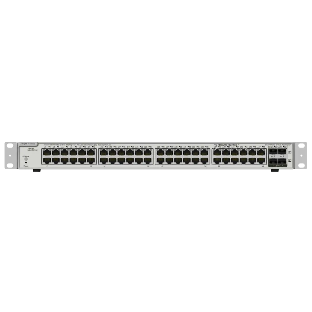 Коммутатор 48 портов управляемый Ruijie Reyee RG-NBS3200-48GT4XS-P-V2 L2+ POE