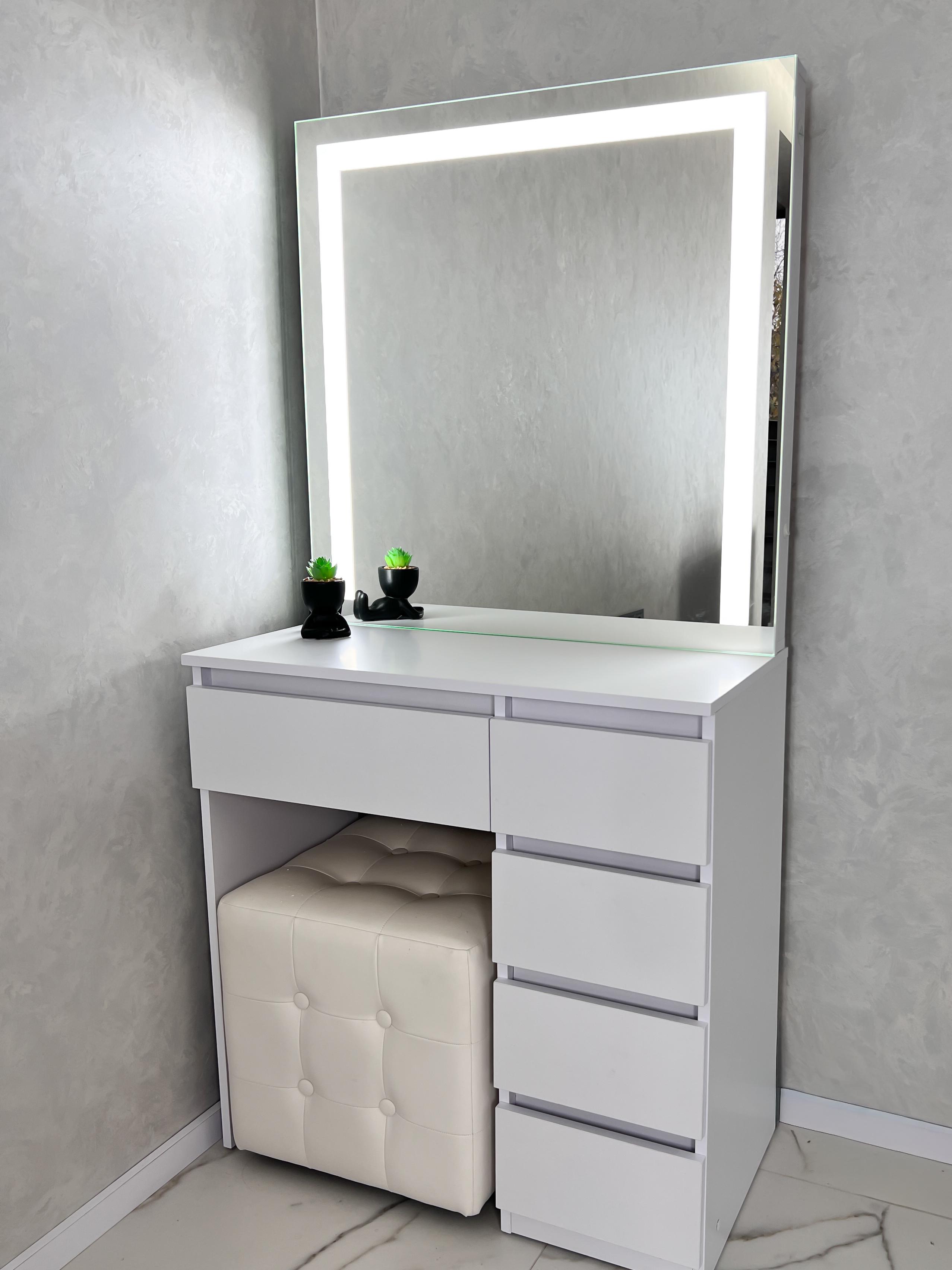 Туалетний столик з LED-підсвіткою ST5PBLed 800x400x1600 мм Білий