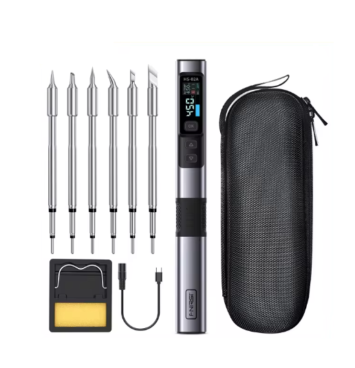 Паяльник FNIRSI HS-02A DC 9-20V PD 100W 100-450 °C Type-C и 6 жал (0306) Паяльник FNIRSI HS-02A DC 9-20V PD 100W 100-450 °C Type-C и 6 жал (0306)