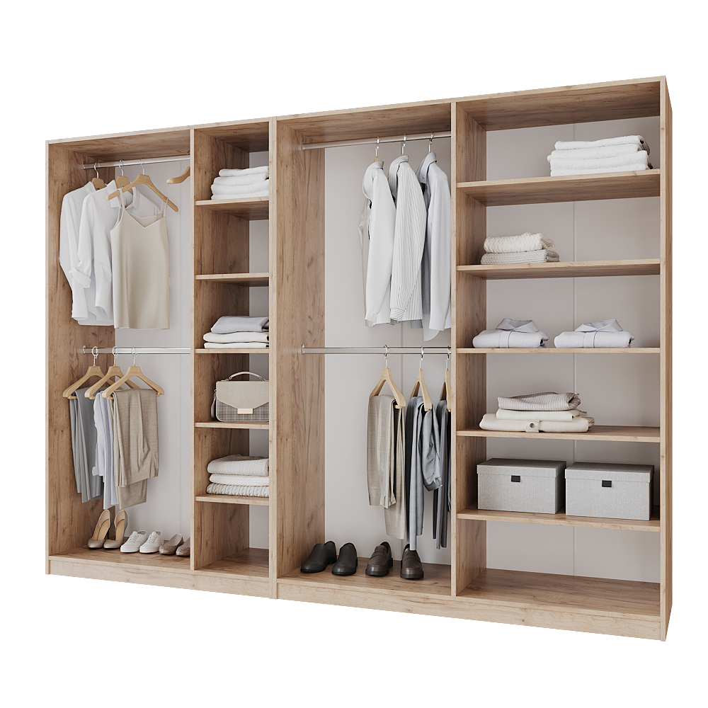 Шкаф распашной Меблітренд Чиназес Чи-2800 2800х500х2050 мм Дуб крафт золотой/Белый (27287383) - фото 2 Шкаф распашной Меблітренд Чиназес Чи-2800 2800х500х2050 мм Дуб крафт золотой/Белый (27287383) - фото 2