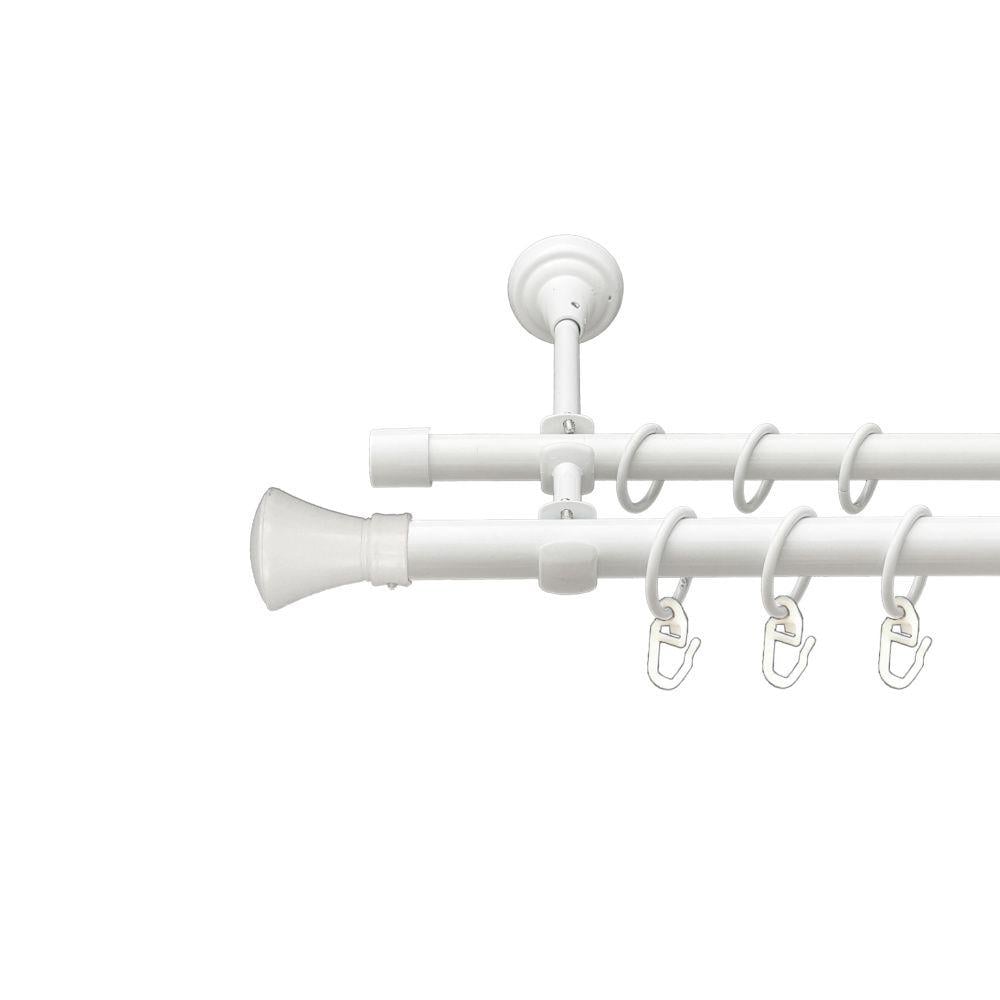 Карниз Orvit Люксор металевий дворядний відкритий гладка труба кільце металеве 19/16 мм 240 см Арктіс (00-00021231) - фото 1 Карниз Orvit Люксор металевий дворядний відкритий гладка труба кільце металеве 19/16 мм 240 см Арктіс (00-00021231) - фото 1