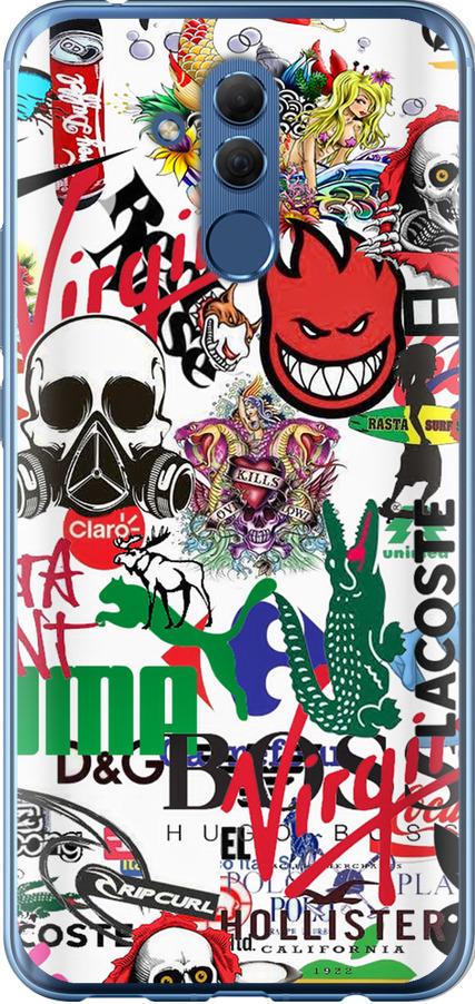 Чехол на Huawei Mate 20 Lite Many different logos (4022u-1575-42517)