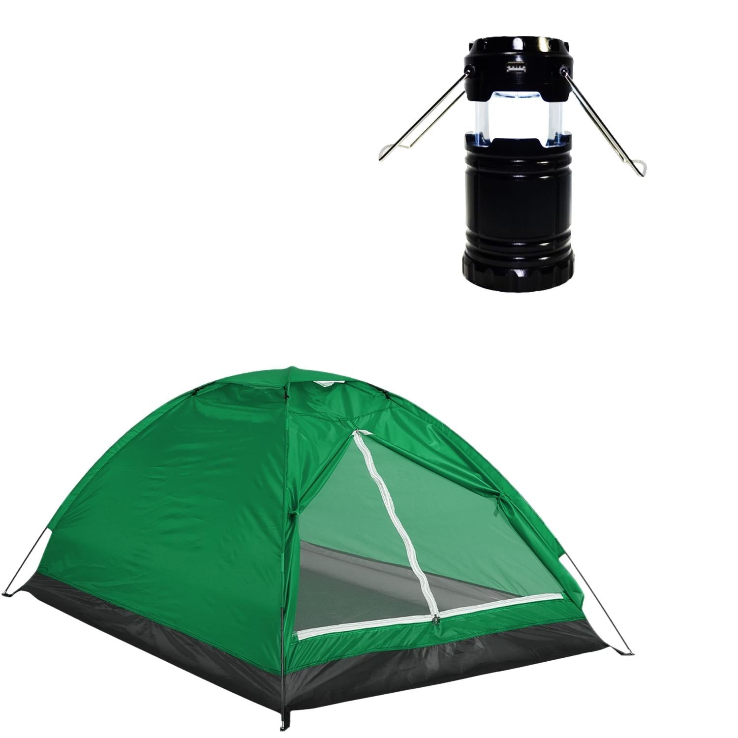 Палатка 2-местная Soft Tent с сумкой и москитной сеткой Green + Кемпинг фонарь