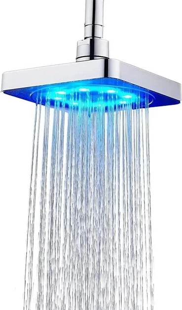 Лійка-насадка для душу Shower head AND XL-902 LED RGB квадратна 150 мм (14332) - фото 1