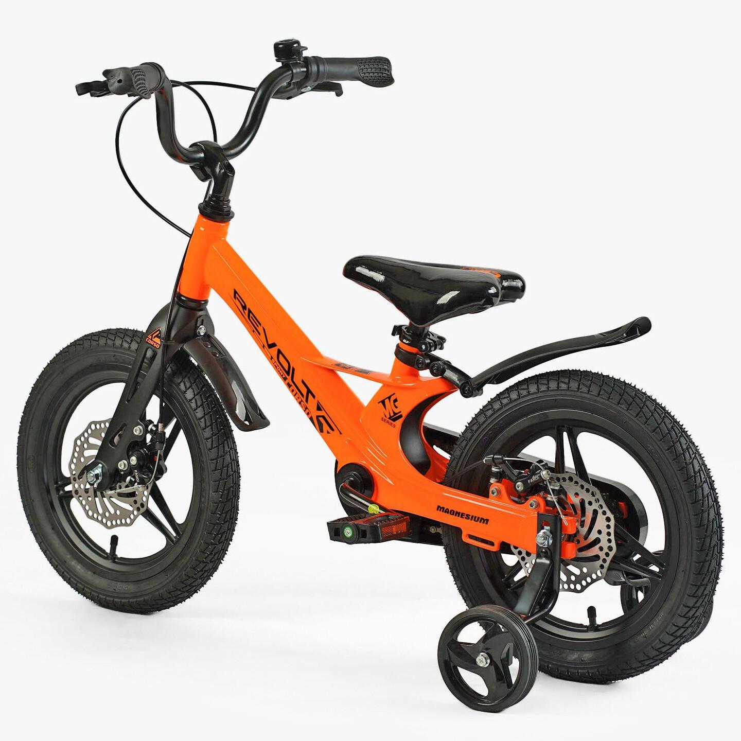 Велосипед двухколесный Corso Revolt 14" детский магниевый Оранжевый - фото 2 Велосипед двухколесный Corso Revolt 14" детский магниевый Оранжевый - фото 2