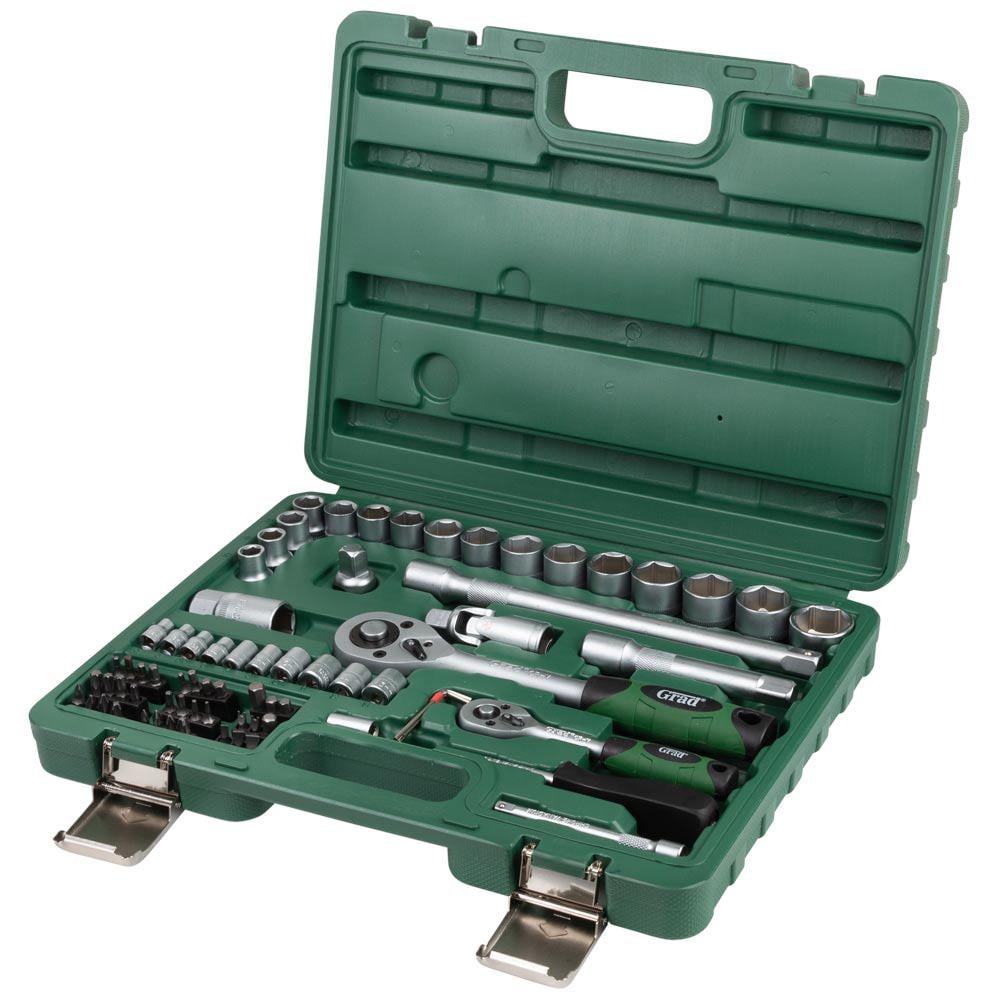 Набор насадок торцевых и бит Grad 1/4" 1/2" 72 шт. (6004245)
