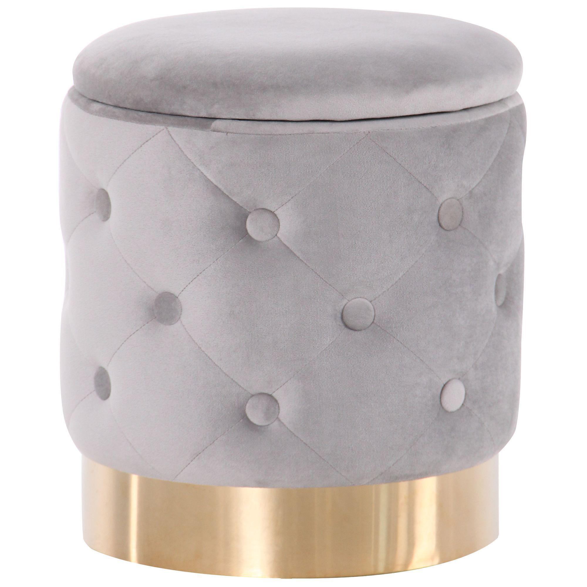 Пуф AMF Little Janett Chrom 380х330х330 сталь/текстиль Золото/Серый