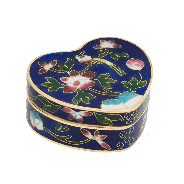 Скринька клуазоне Серце 2,5х6х5,5 см Синій (А4548)