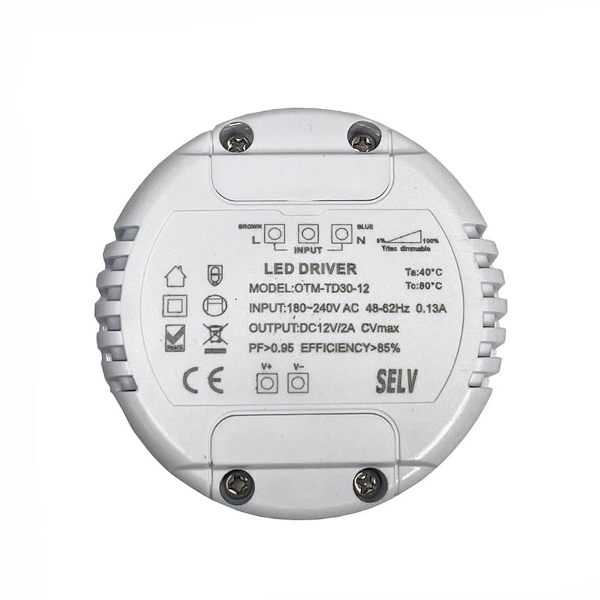 Блок живлення Premium димований 30W 12V для LED стрічки круглий