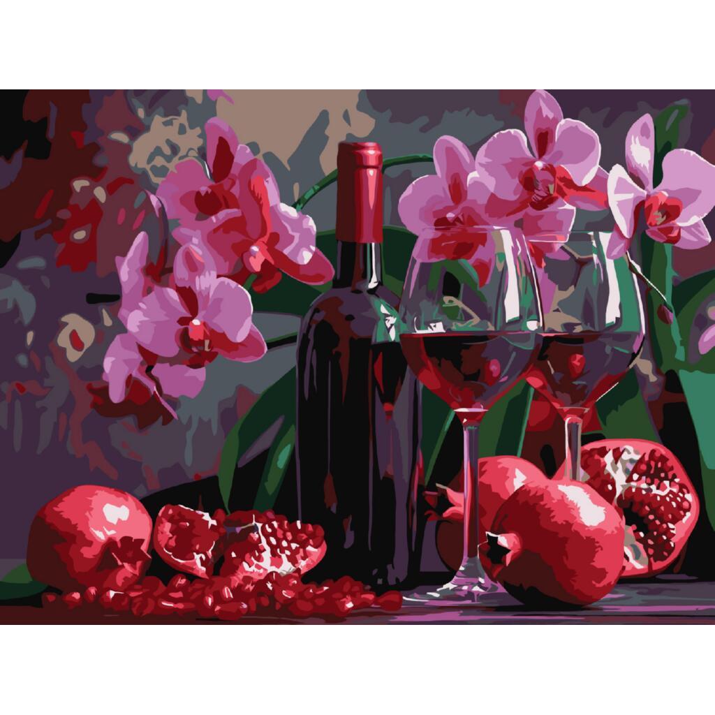 Набір для розпису по номерах Ideyka Вино та орхідеї КНО5696 30x40 см (MTT-193437)