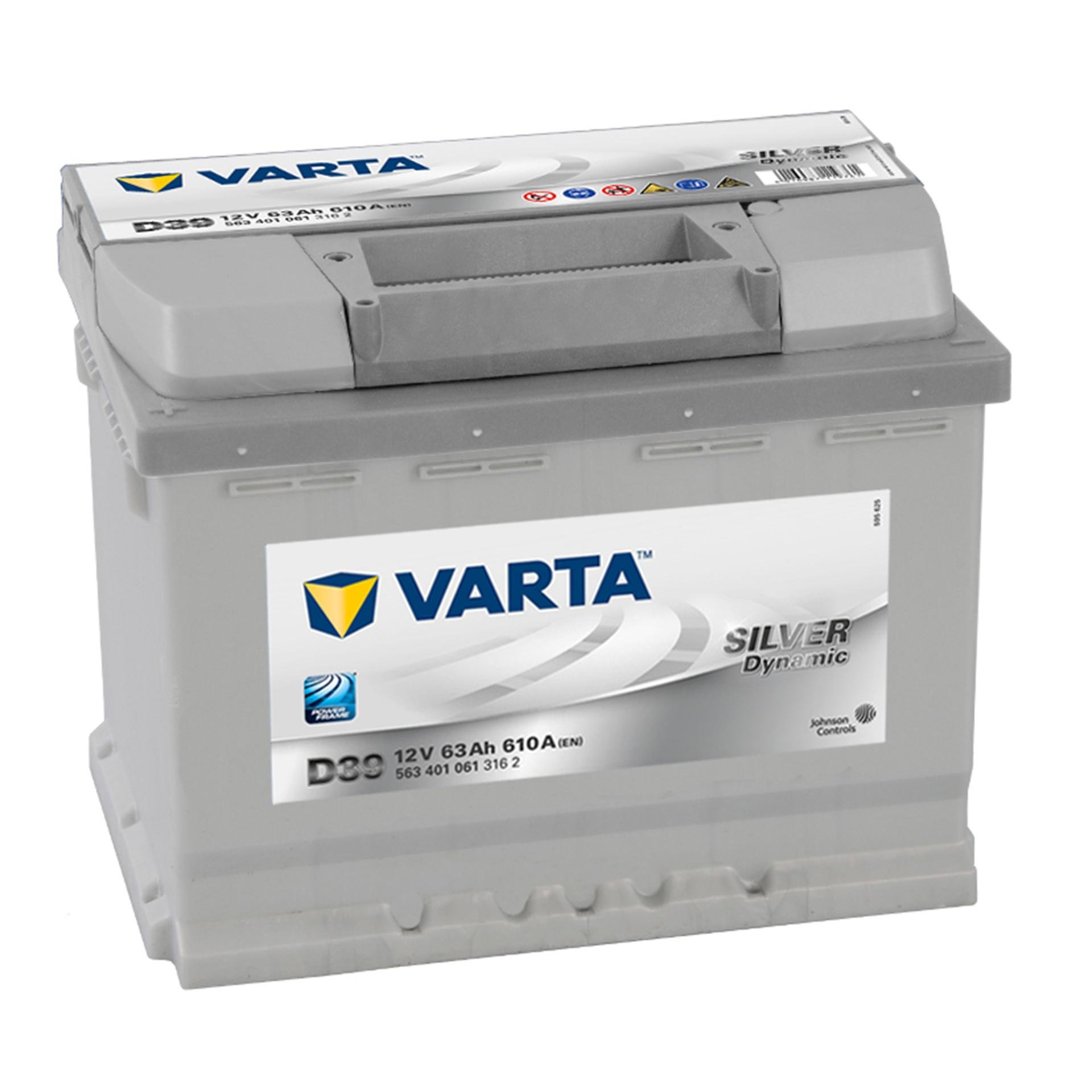 Аккумулятор Varta Silver Dynamic 63 Ah/12V 1 плюс слева