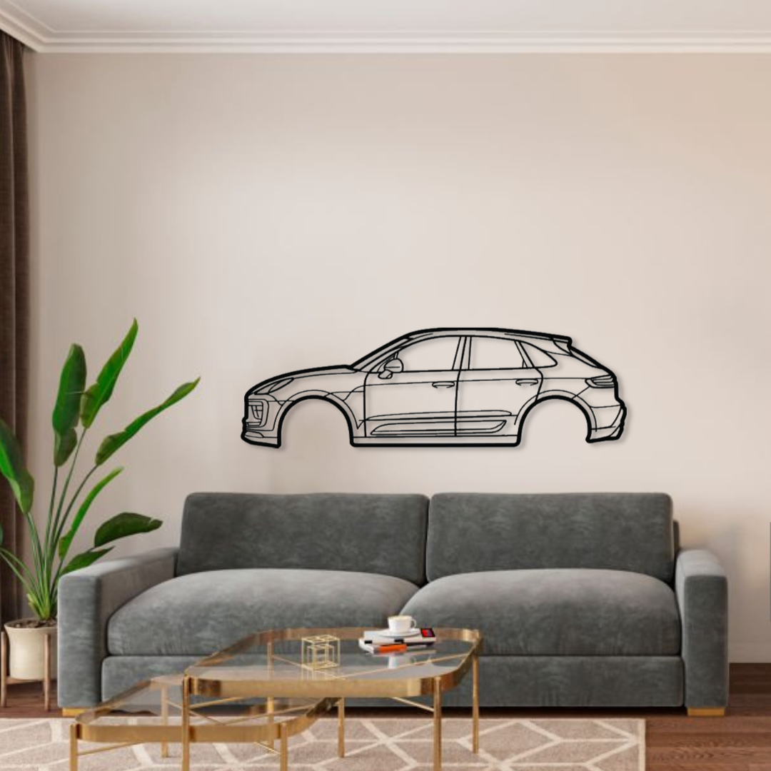 Декор на стену авто Porsche Macan из металла 140 см (auto204)