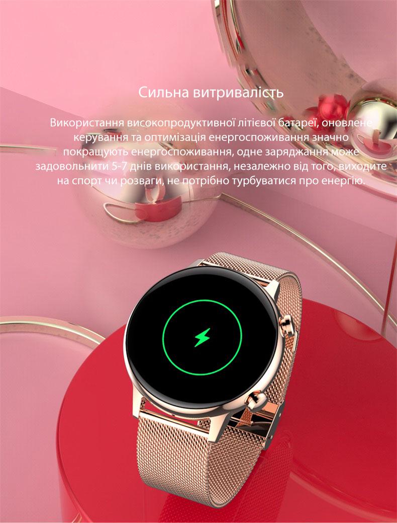 Смарт-часы женские Lemfo HK39 Gold с Amoled экраном - фото 23