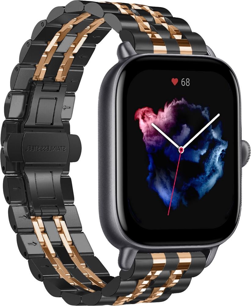 Браслет металлический Spinye Line для Amazfit GTS 3 Black Pink (29038-51)