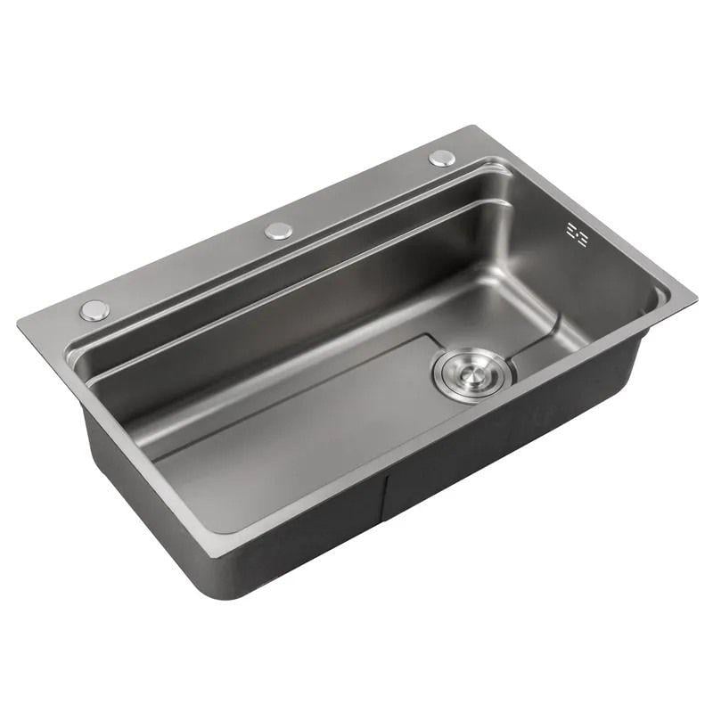 Мойка для кухни MIXXUS MS7546-Set-01 врезная 3,0/0,8 мм 750x460 мм Графит Нержавеющая сталь микродекор (MI8390)