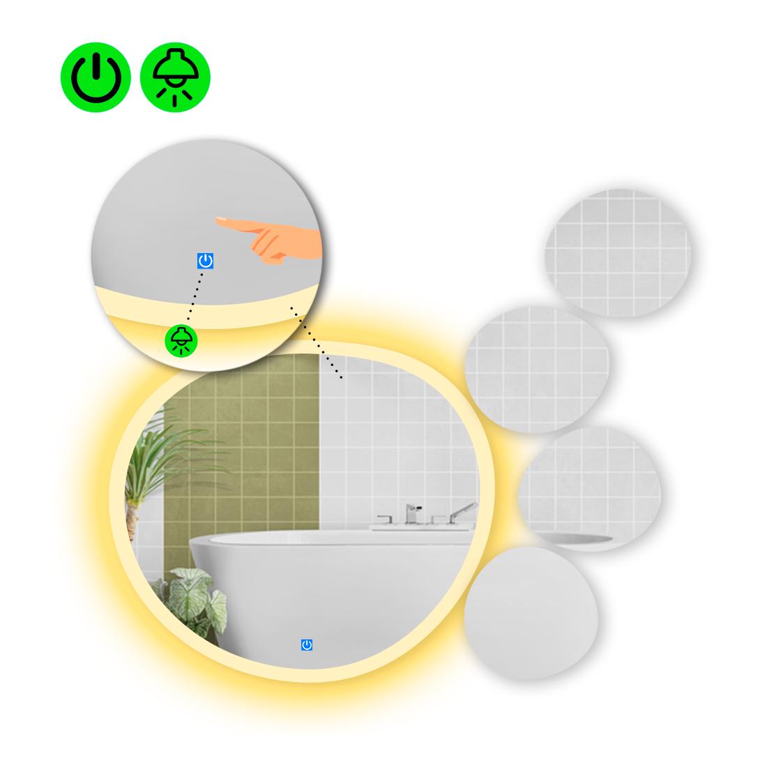 Зеркало с LED подсветкой Acqua 3 с сенсорной кнопкой управления 100x100 см (8737477)