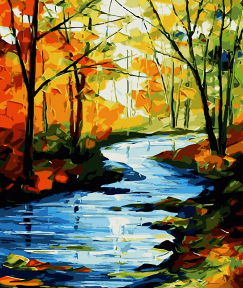 Картина по номерам Strateg Осенняя река 40x50 см (GS559)
