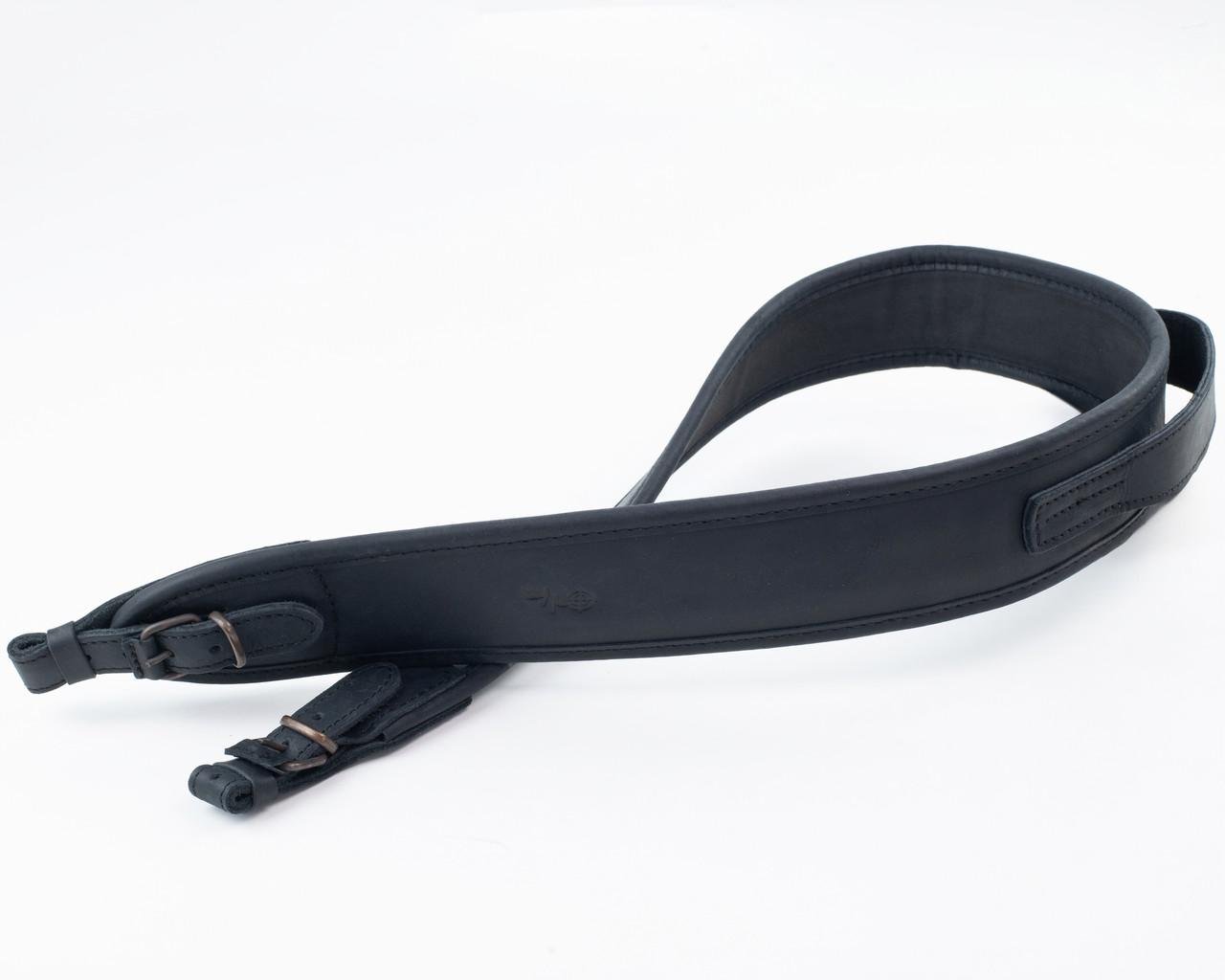 Ремень для ружья с ручкой Short кожаный Черный (21004/1)