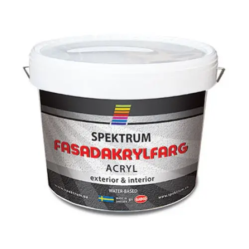 Фарба фасадна акрилова SPEKTRUM Fasadakrylfarg 9 л Білий (2580650986)